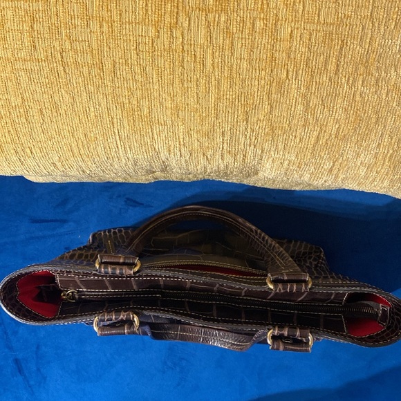 Dooney and Bourke Vintage Brown T Moro Croco Fina Tote - Picture 2 of 9
